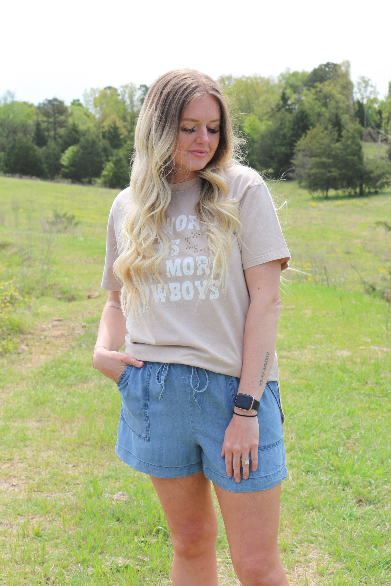 Summer Play Linen Denim Shorts