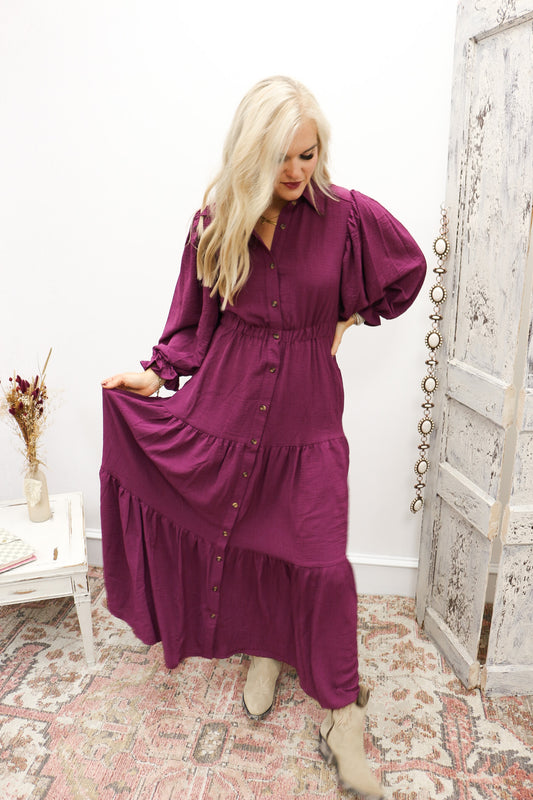 Easily Understood Button Down Maxi Dress -2 Colors