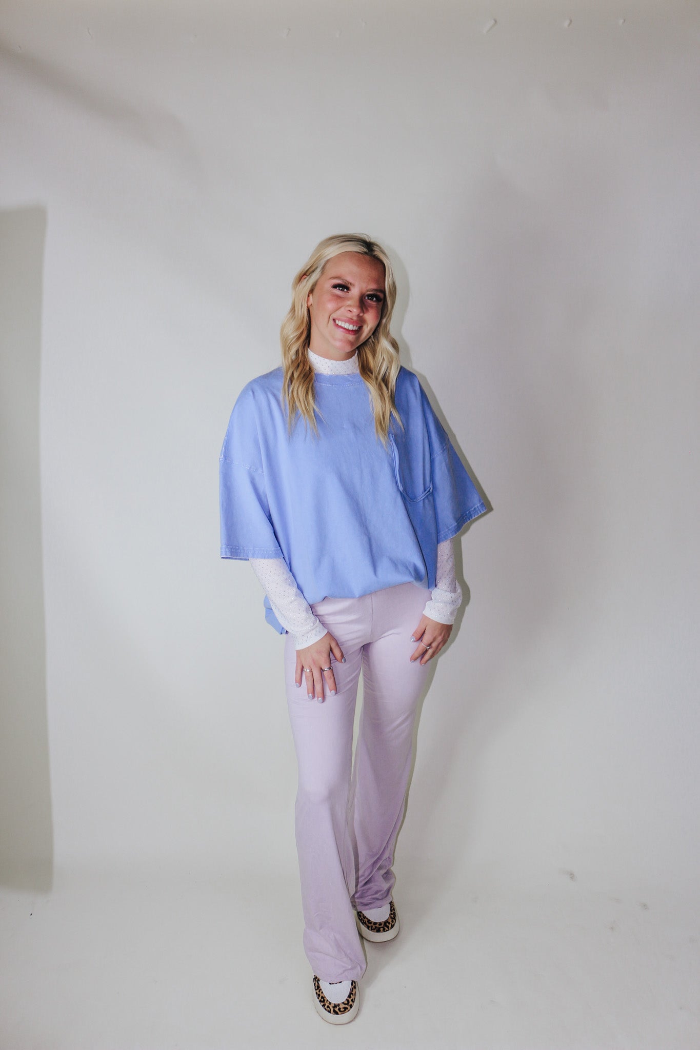 Lounge In Luck Dusty Lavender Yoga Flare Pants