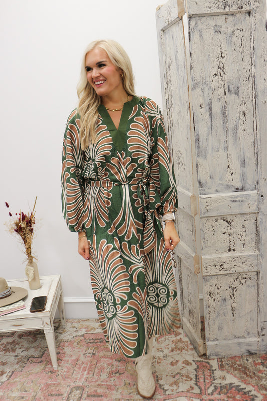 Straight To The Point Green Midi Dress