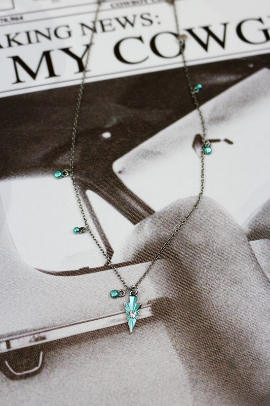 Justin Women's Turquoise Arrowhead Silver Necklace