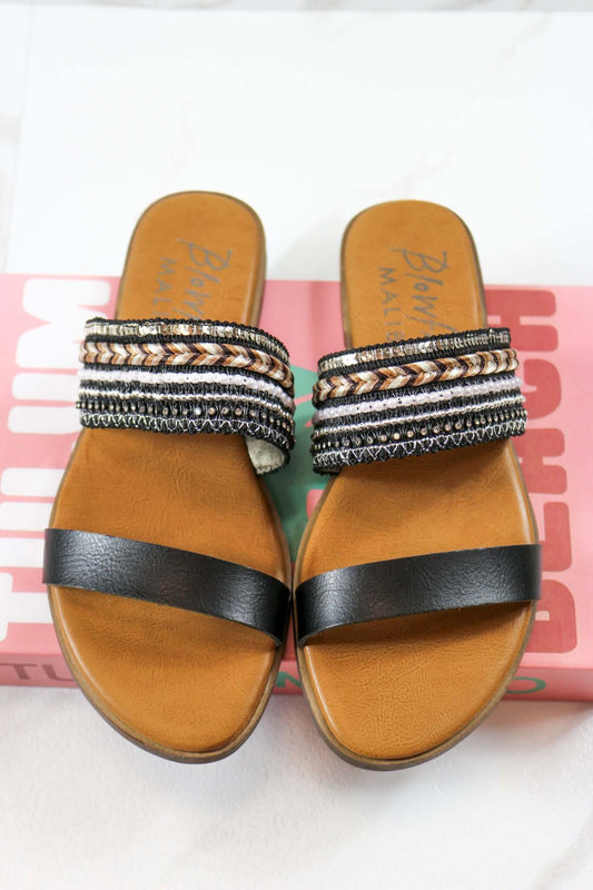 Curtis Black Rhinestone Sandal