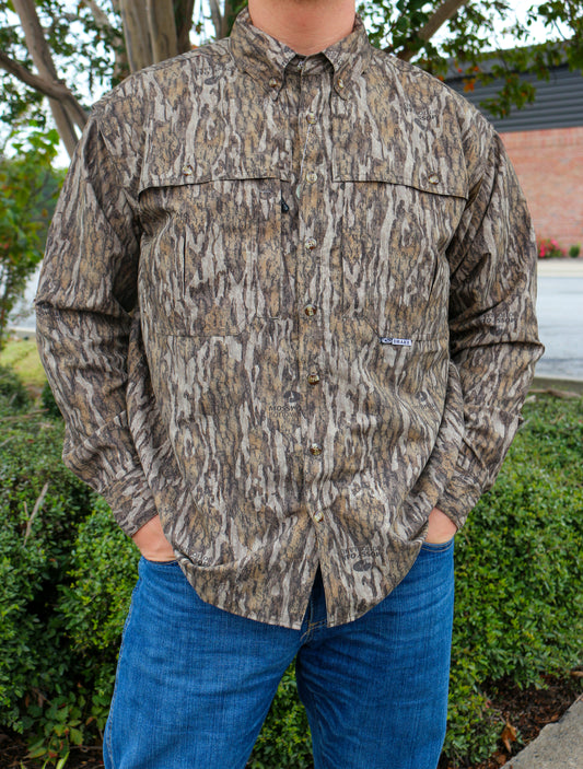 Drake Camo Bottomland Wingshooter's Long Sleeve Button Down