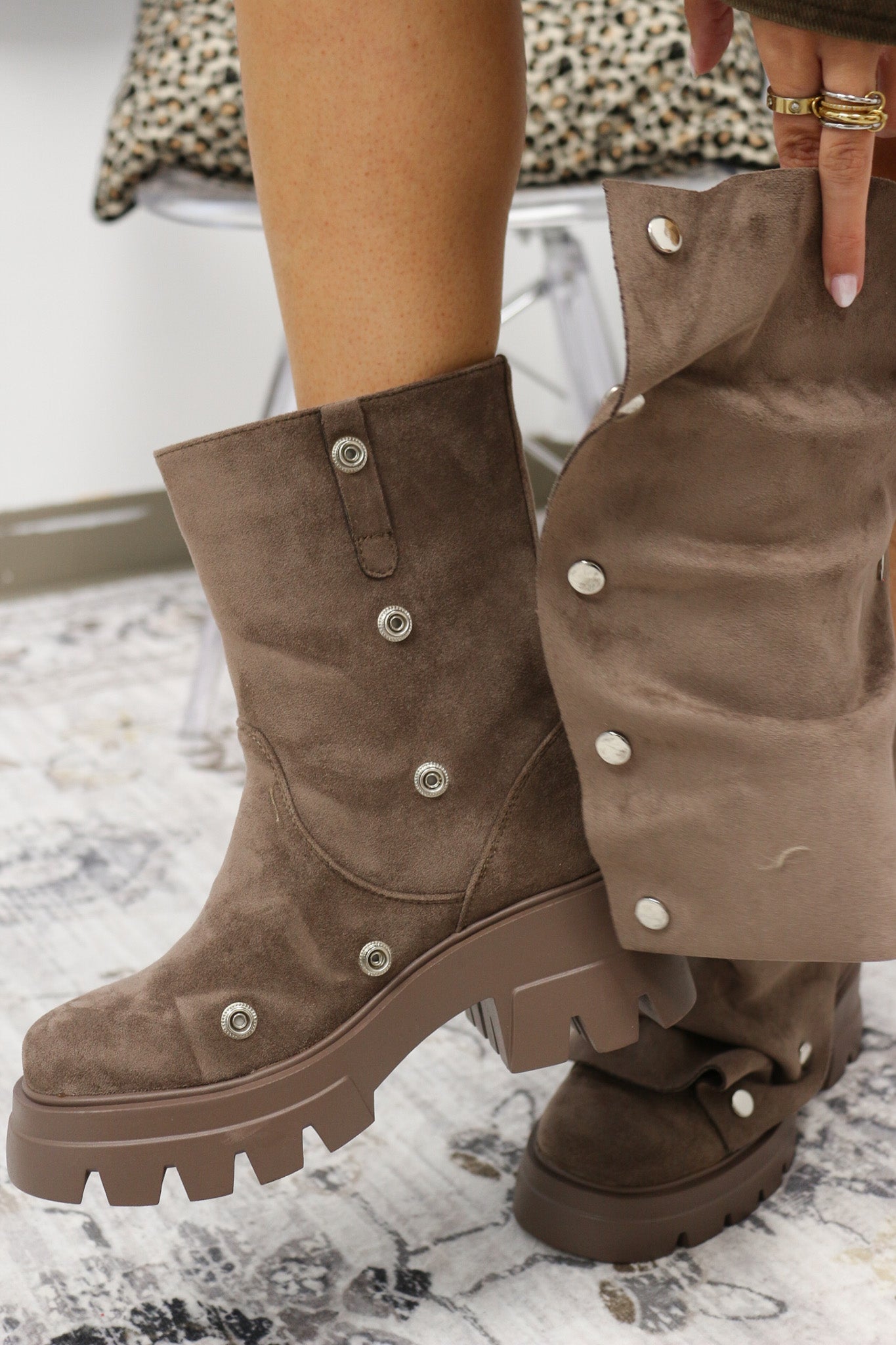 Bharti Cocoa Suede Adjustable Azalea Wang Boots