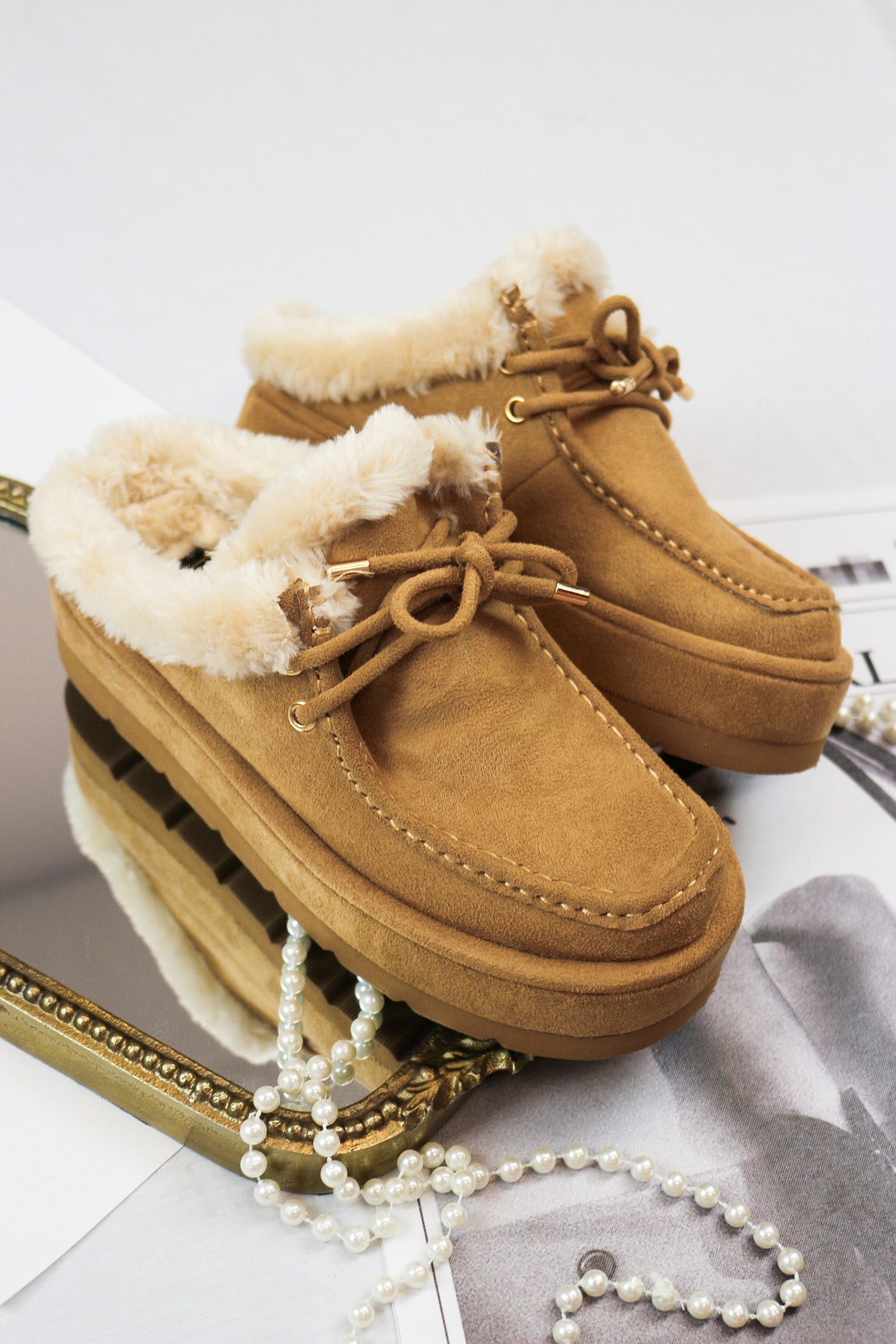 Tulsa Platform Camel Suede Shoe By ShuShop