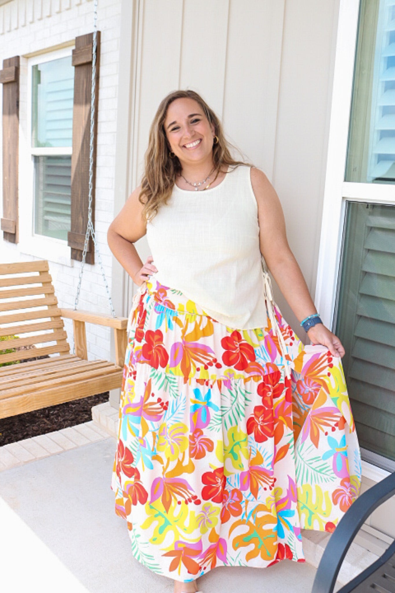 Taking A Trip Vanilla Solid Tank Top