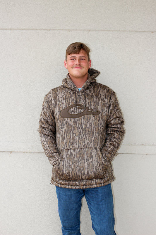 Drake Camo Bottomland LST Silencer Fleece-Lined Hoodie