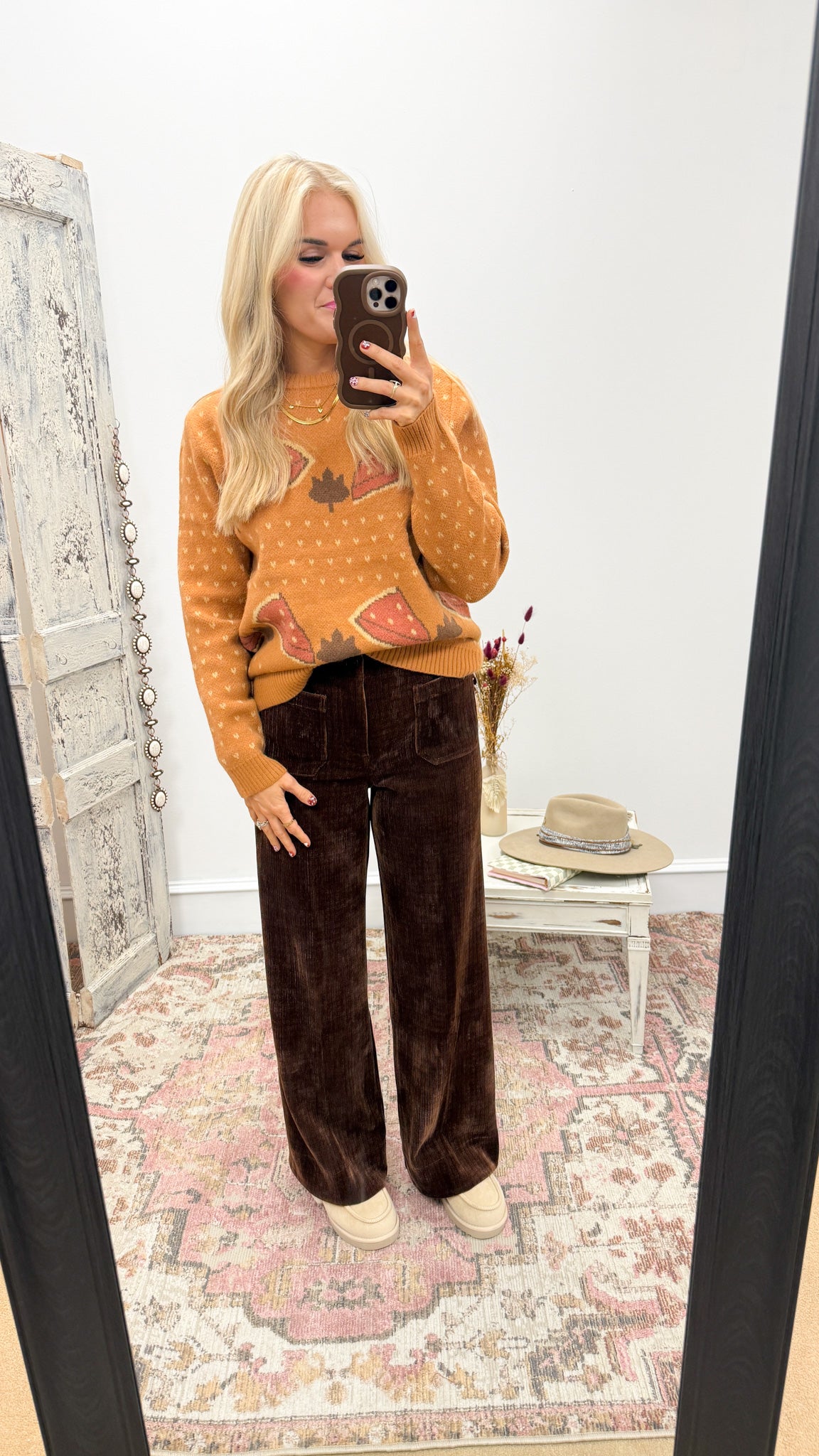Audrey Cappuccino Wide Leg Corduroy Pants By Dear John