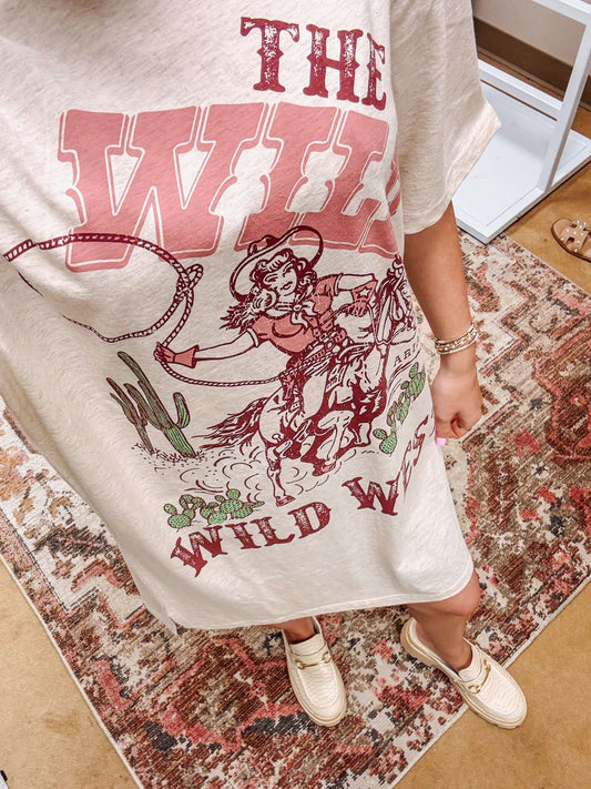 Ariat Wild West Cowgirl Oatmeal T-Shirt Dress