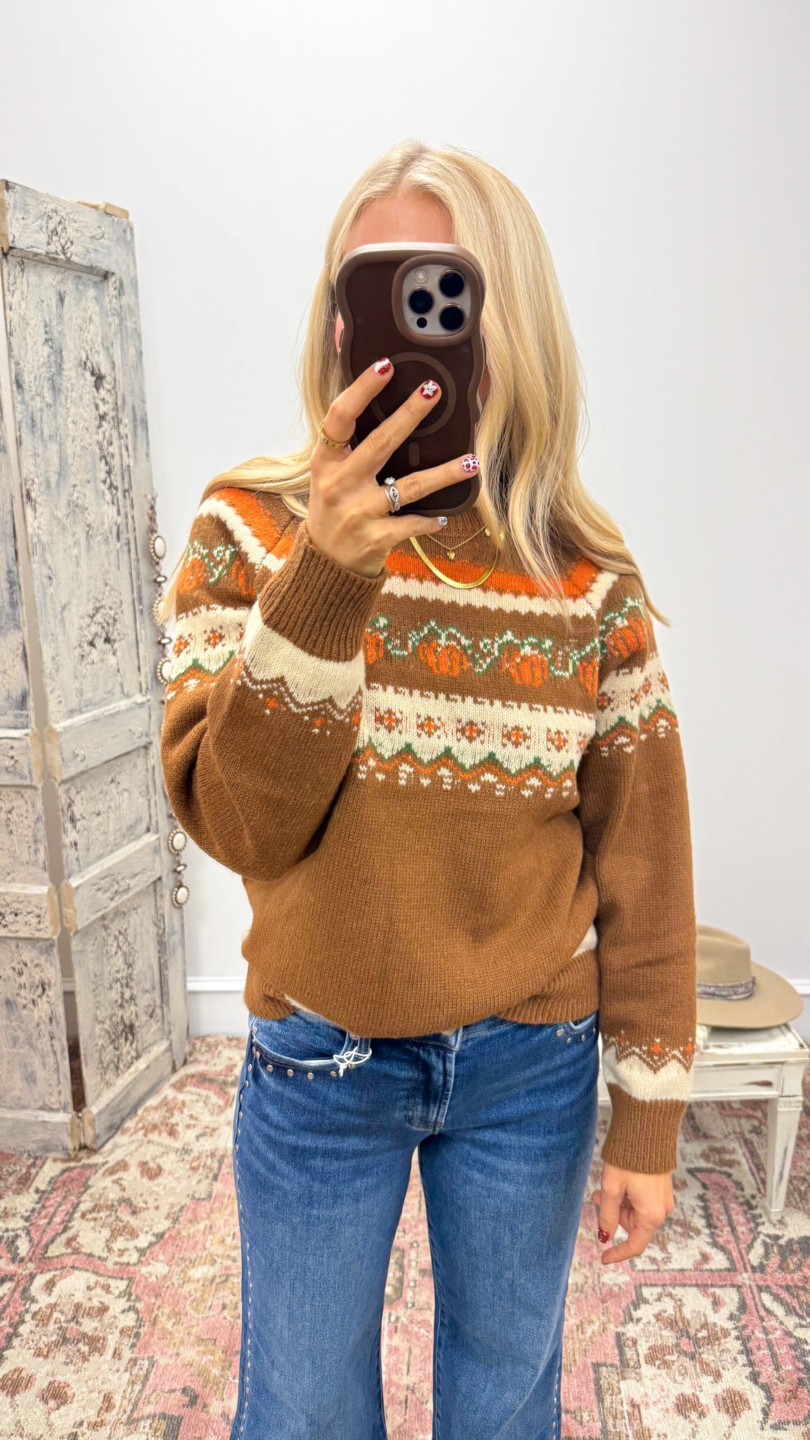 Pumpkin Patching Brown Sweater