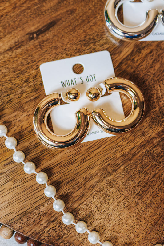 Thick Hoop Earrings -2 Colors