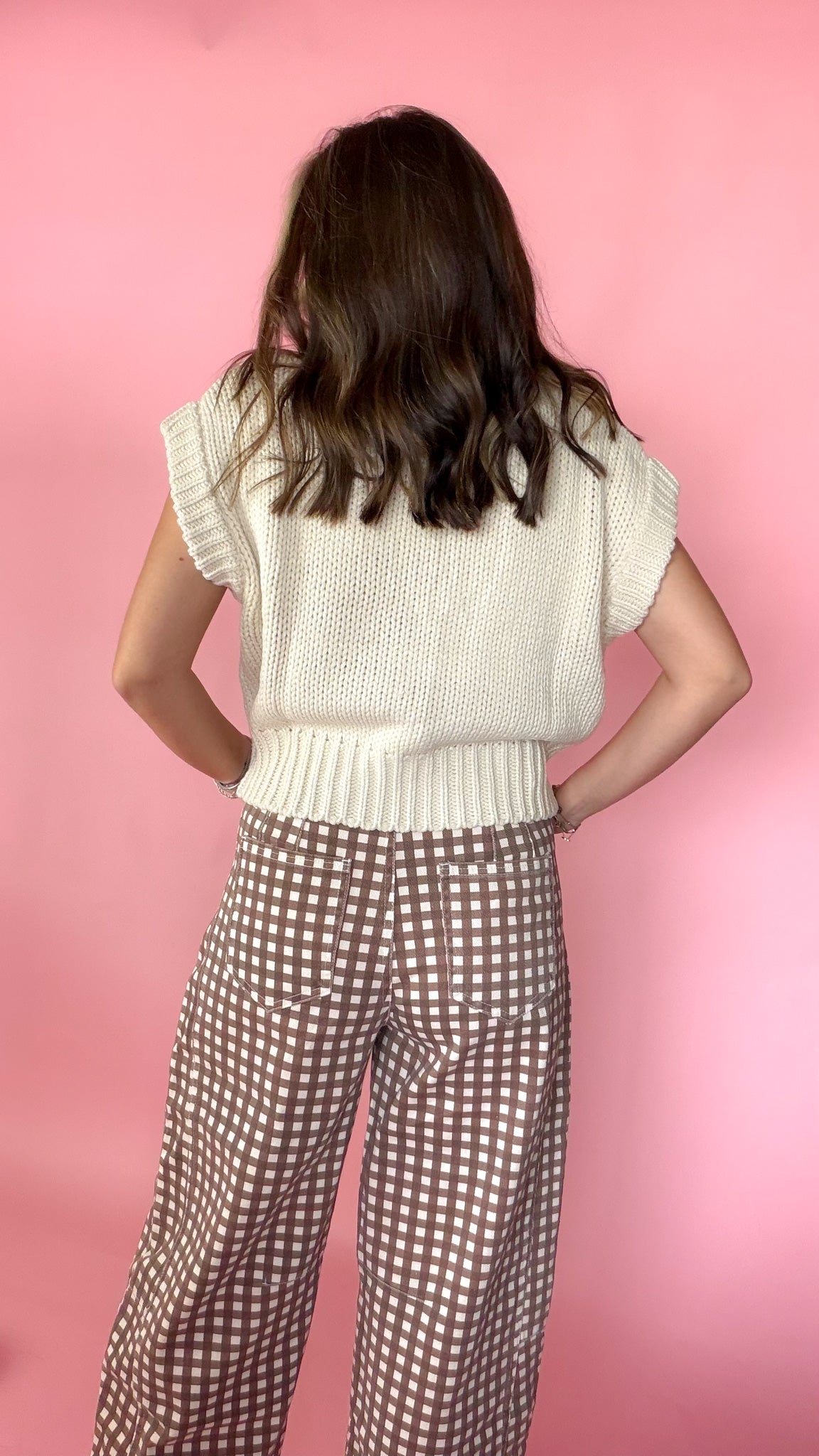 Cream chunky knit turtleneck sweater with short dolman sleeves