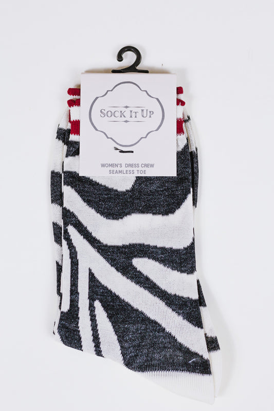 Feral Vibes Zebra Tall Socks