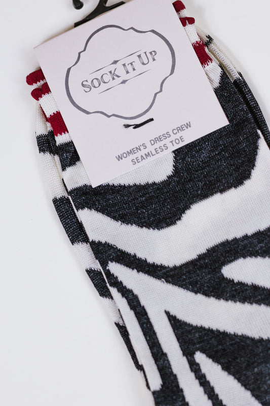 Feral Vibes Zebra Tall Socks