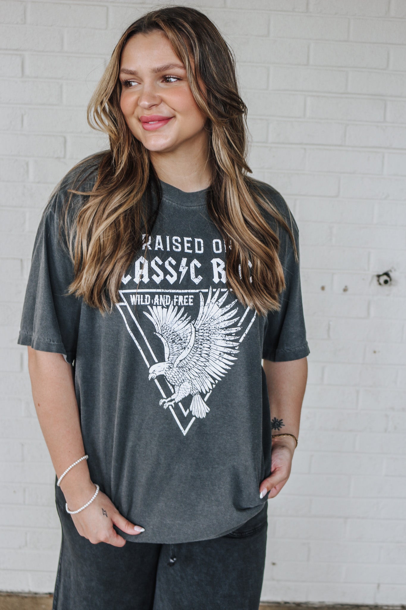 Raised on Classic Rock Pepper Grey Graphic Tee