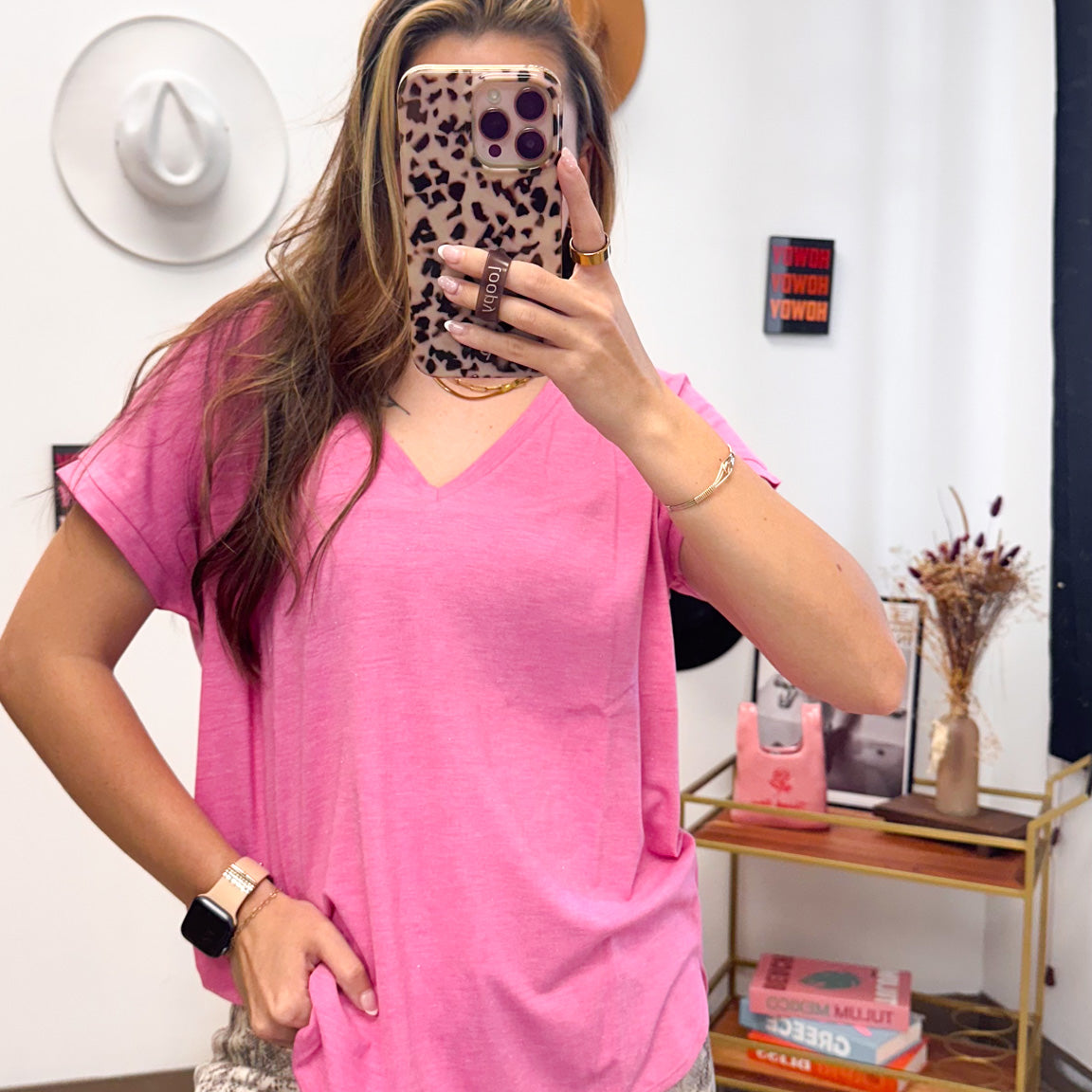 Not Thinking Too Hard Solid V-Neck Tee