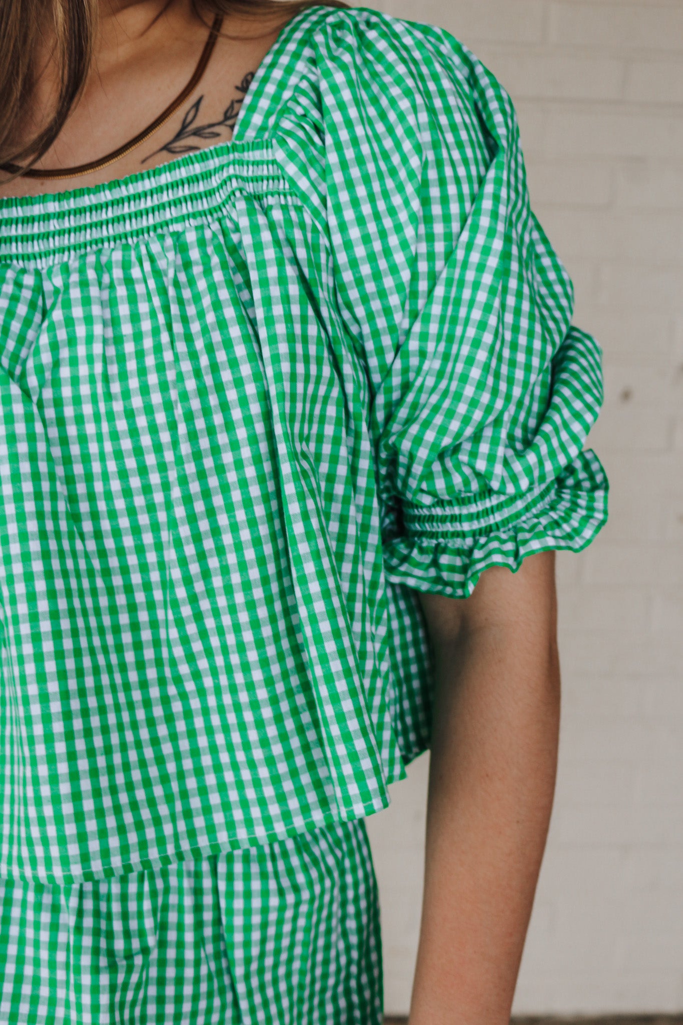 Heavenly Hour Gingham Blouse -2 Colors