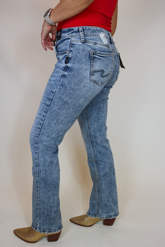 Women's Elyse Mid Rise Slim Bootcut Jeans By Silver