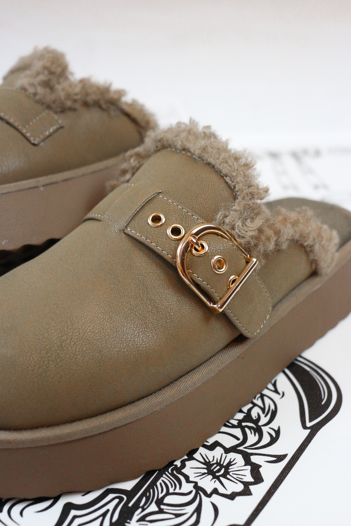 Sugary Taupe Fur Slip On MIA Shoe