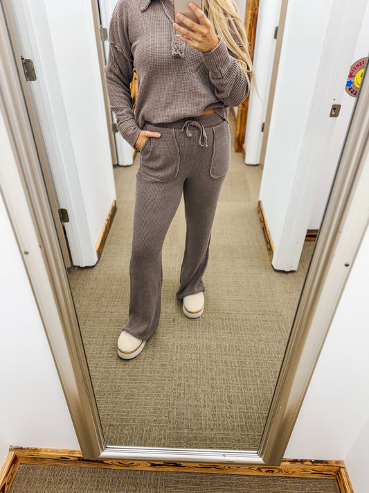 Long Lasting Feeling Waffle Knit Lounge Pants - 3 Colors