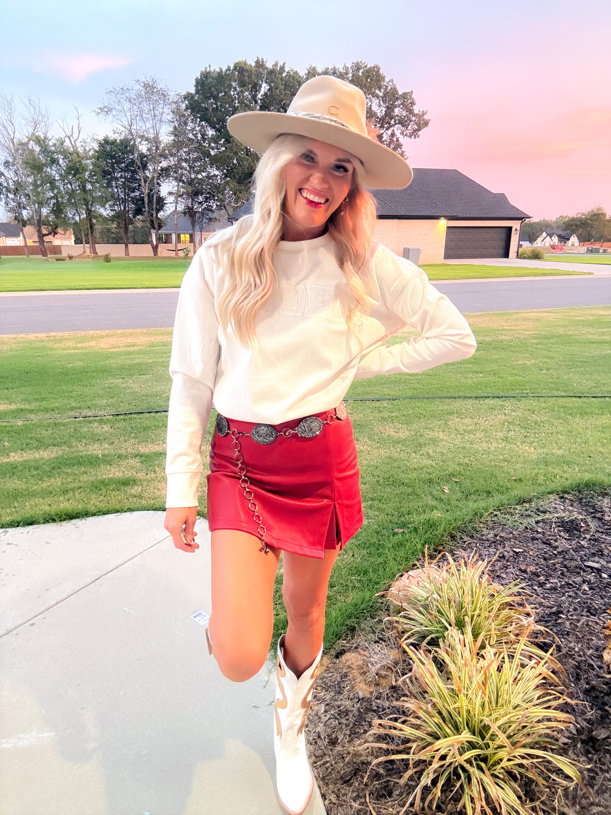 Around In Circles Women's Leather Skort -2 Colors