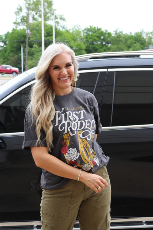 First Rodeo Vintage Black Graphic Tee