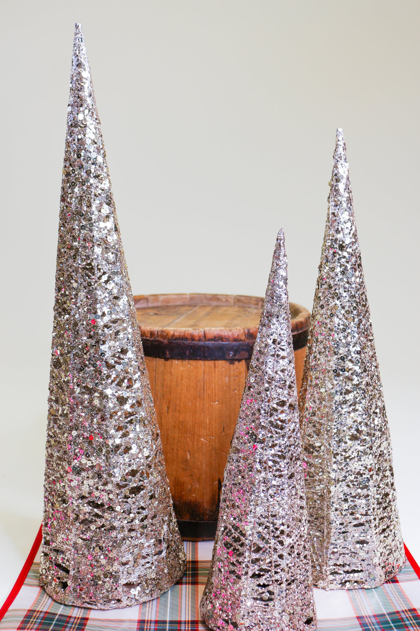 3 Glittery Cone Tree Set
