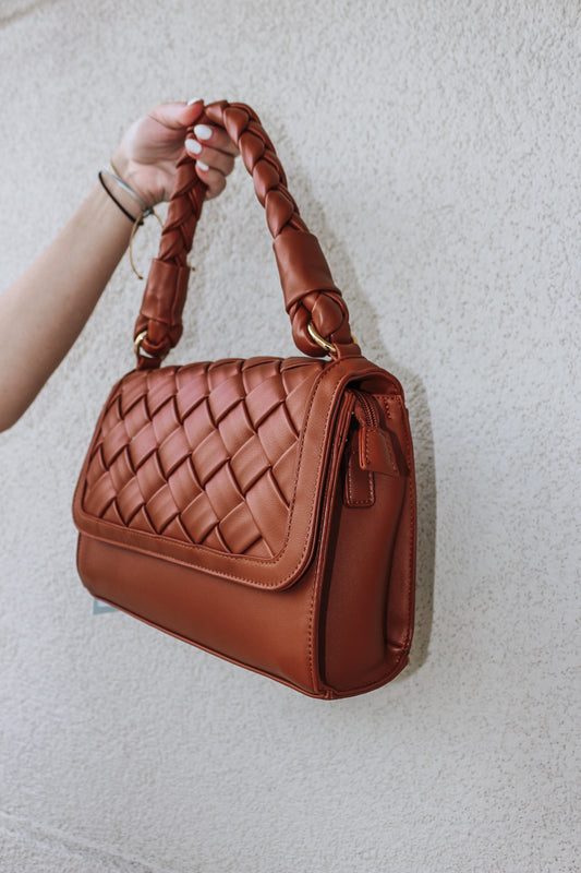 Brown Quilt Leather Purse