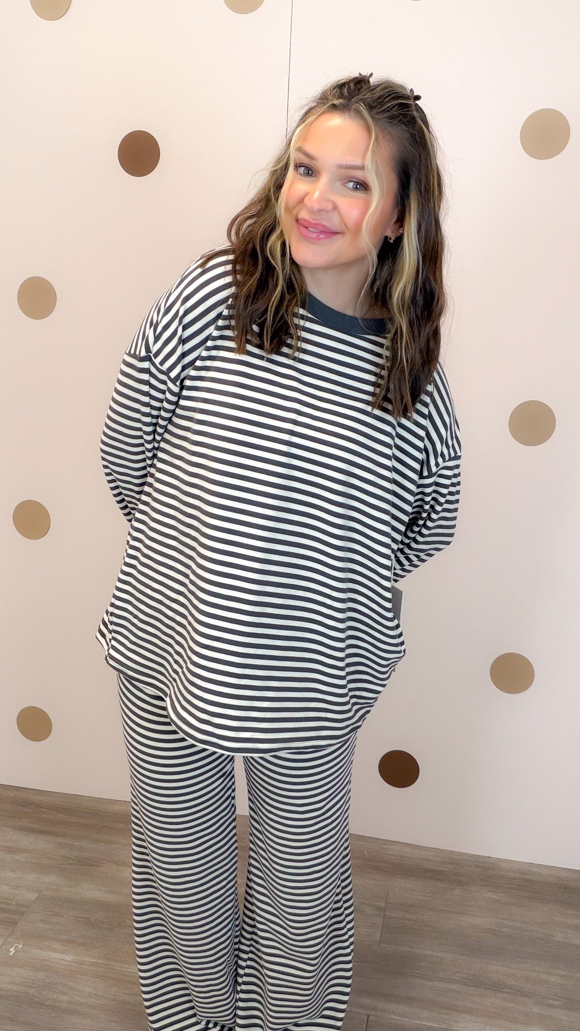 Glad To Make It Women's Grey Stripe Tee