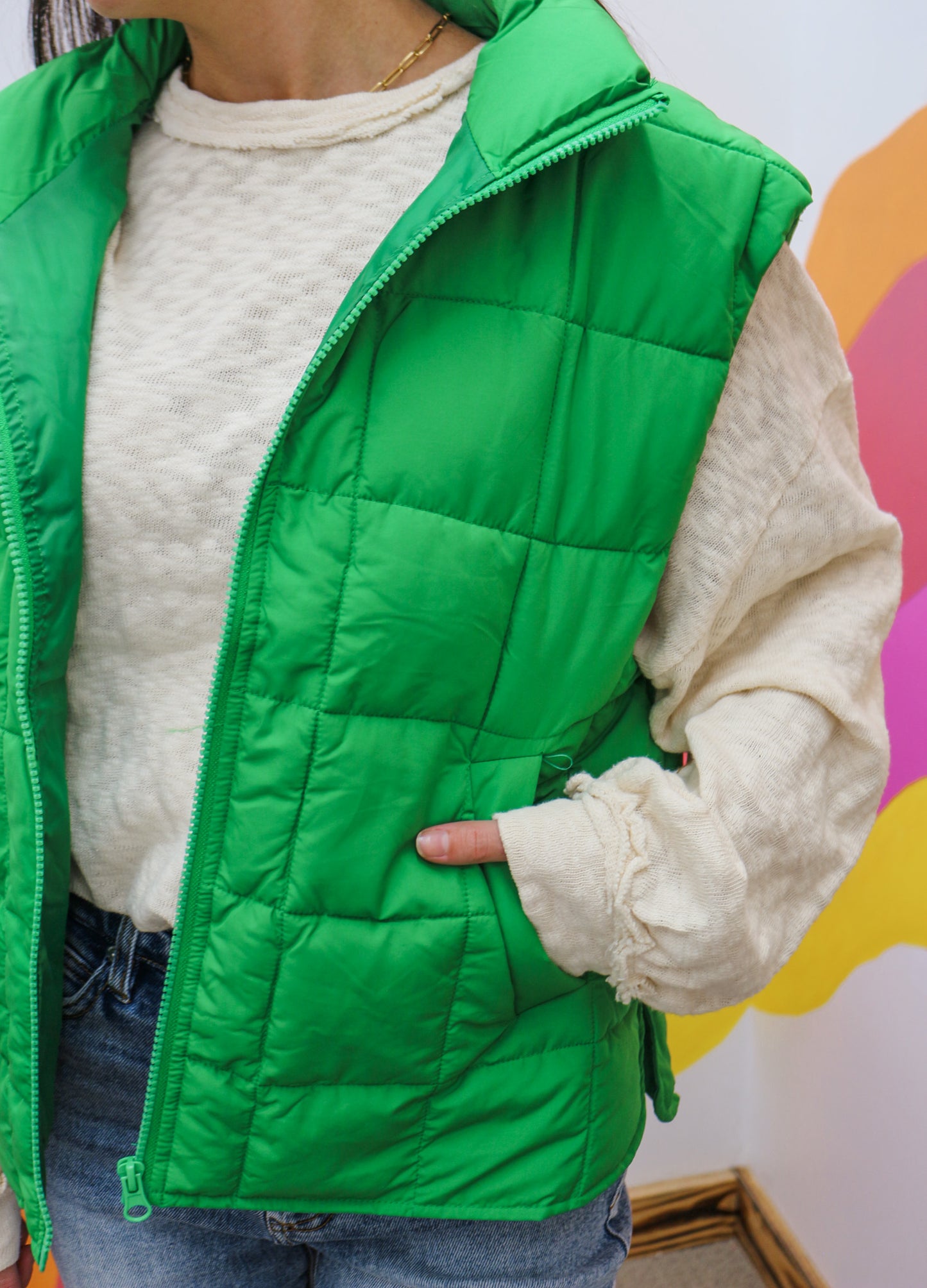 Sacred Heart Puffer Vest -5 Colors