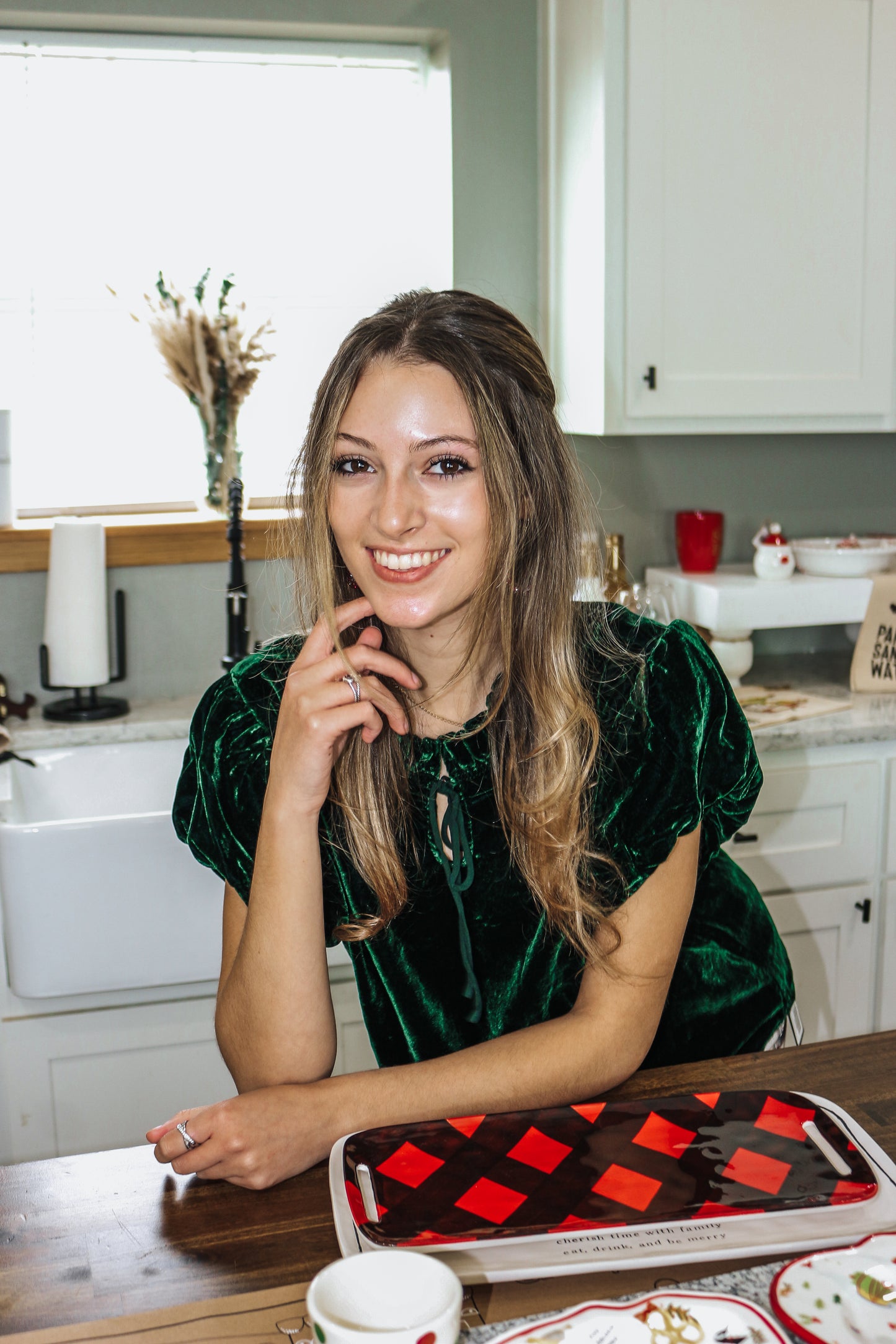 Tell It All Dark Green Top