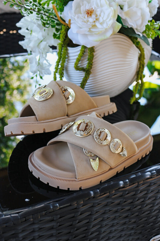 Gorgene Western Sand Slide Sandal By Mia