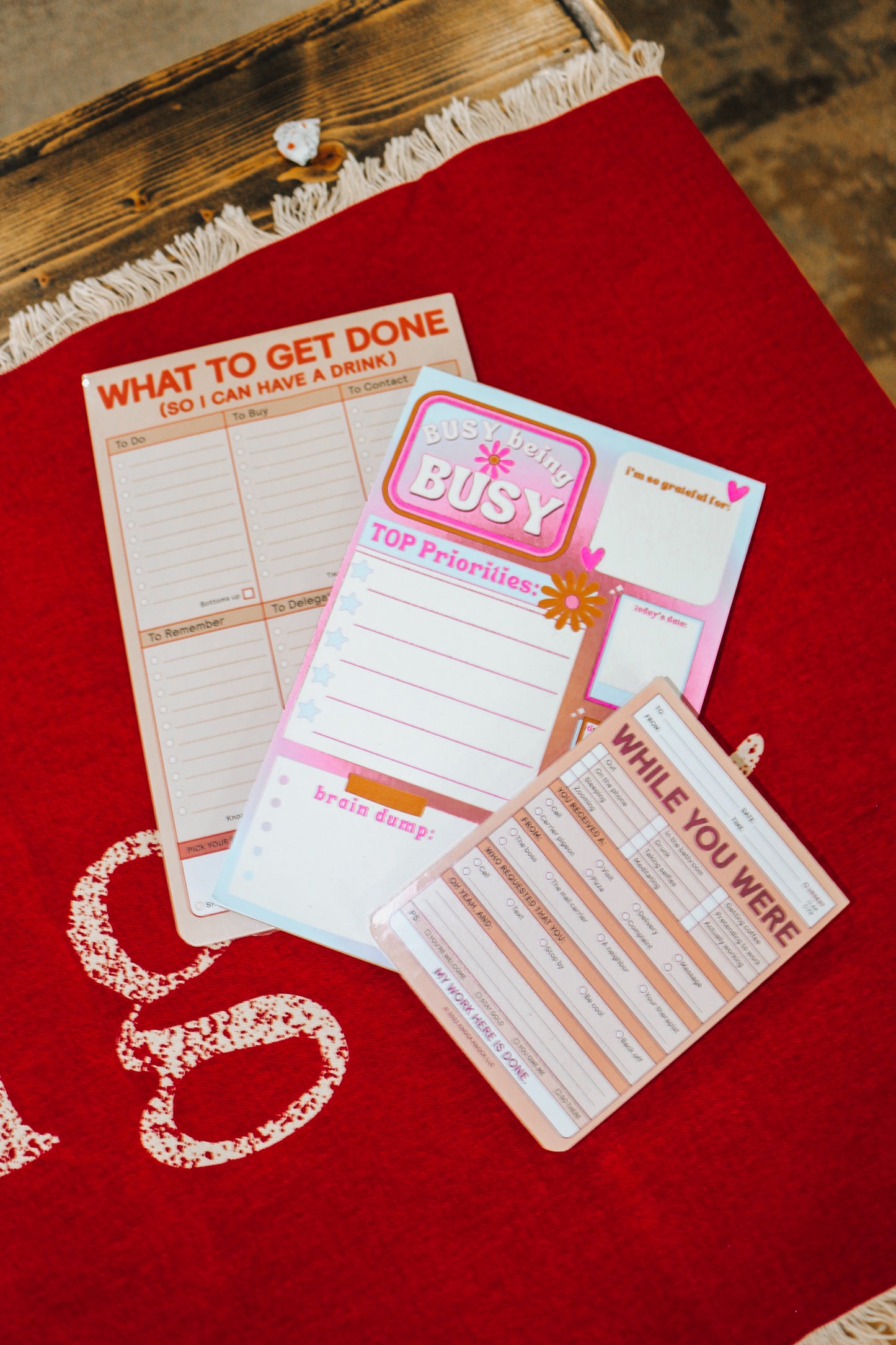 Pink Busy Being Busy Notepad