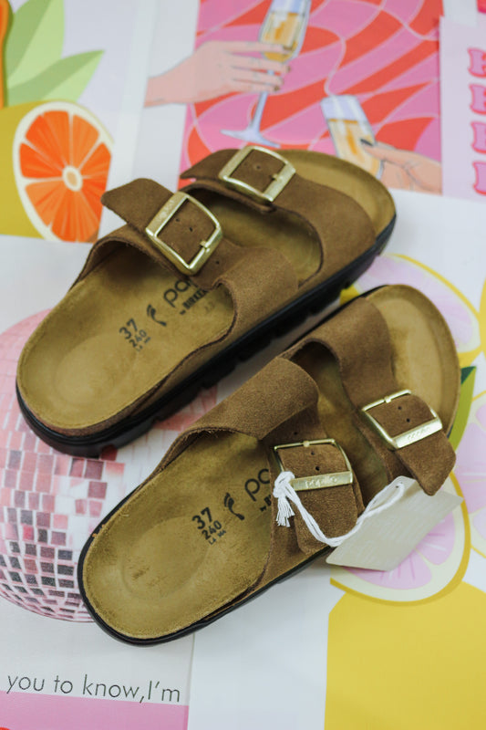 Arizona Dark Brown Platform Sandal Birkenstock