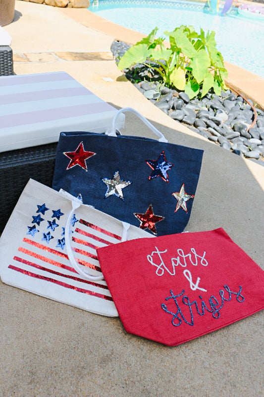 USA Sparkle Sequin Tote Bag -3 Colors