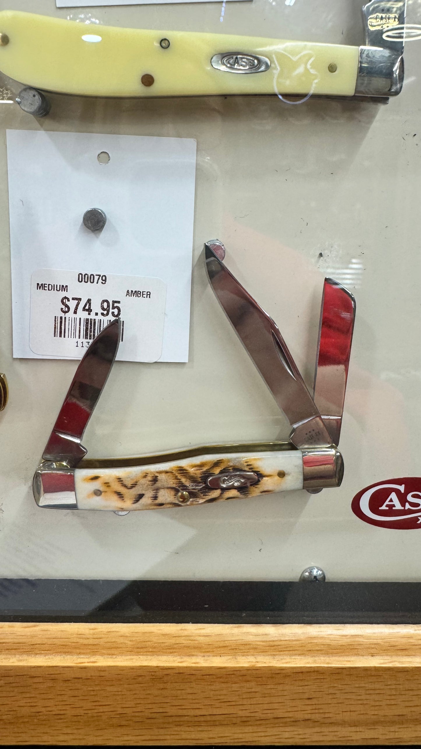 Case Medium Stockman Amber Bone Knife