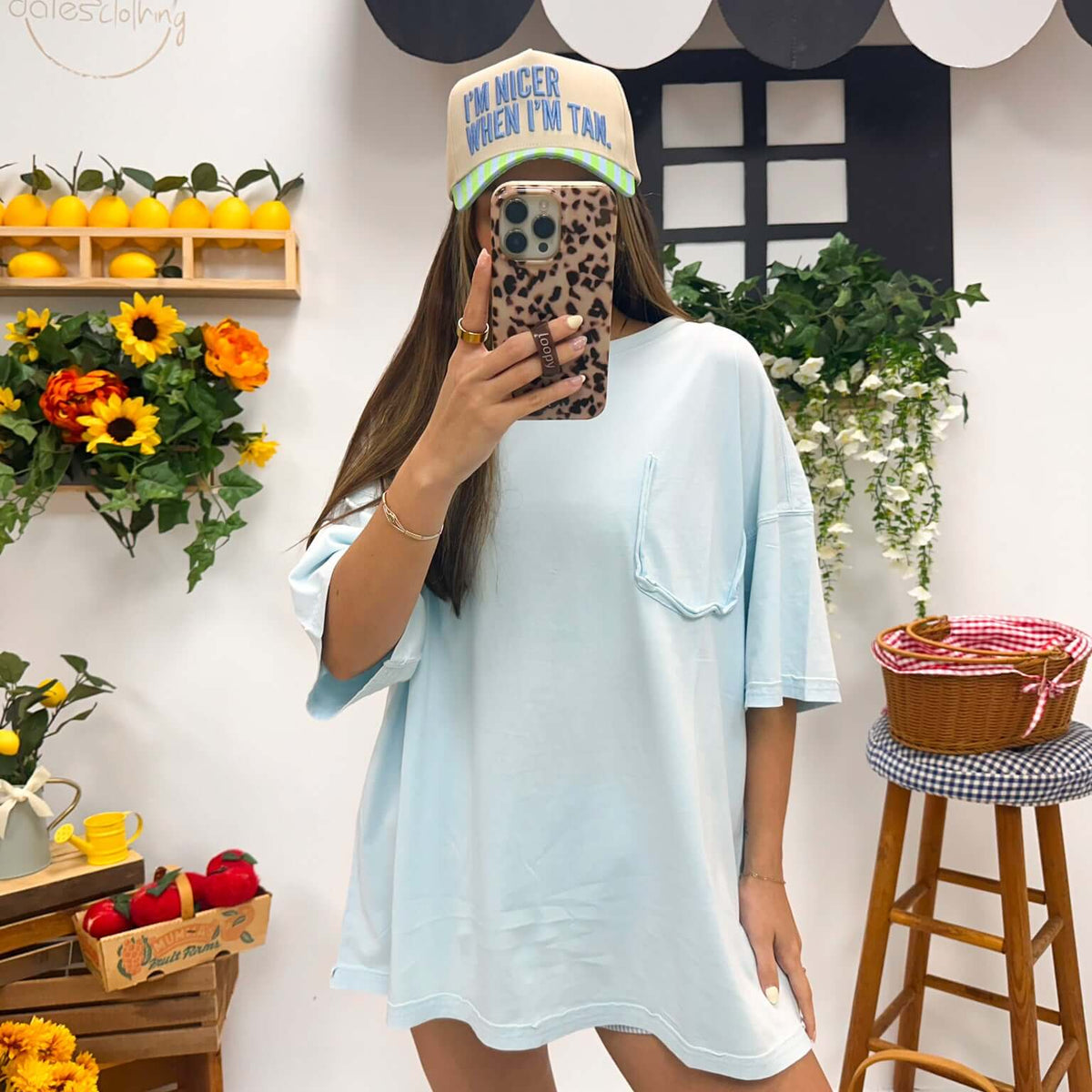 Half pocket tee, shown in one of several available colors