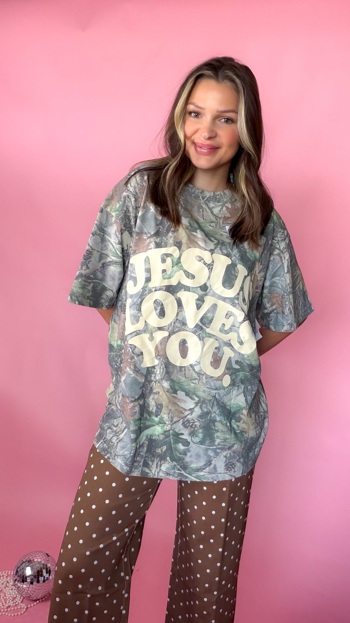 Jesus Loves You Heavyweight Camo Unisex Tee