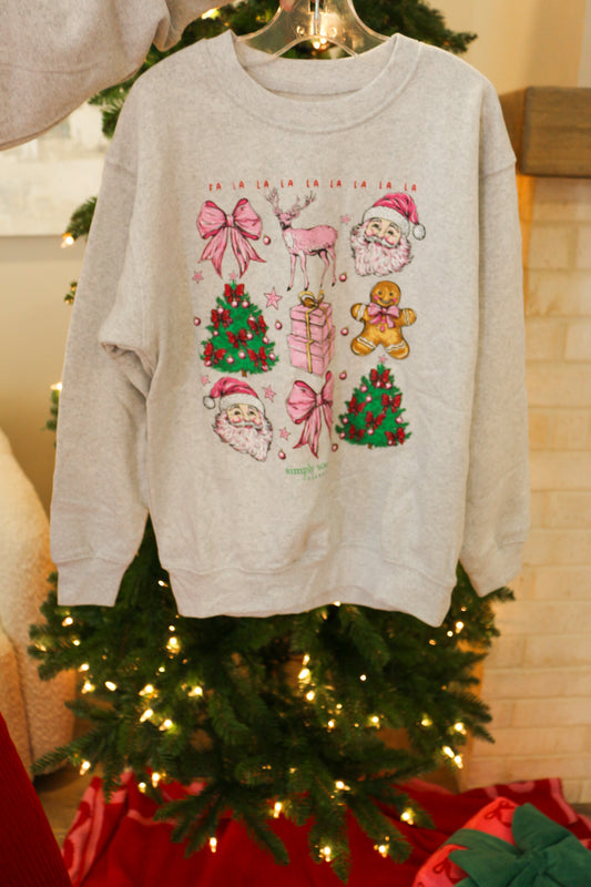 Fa La La Grey YOUTH Christmas Sweatshirt