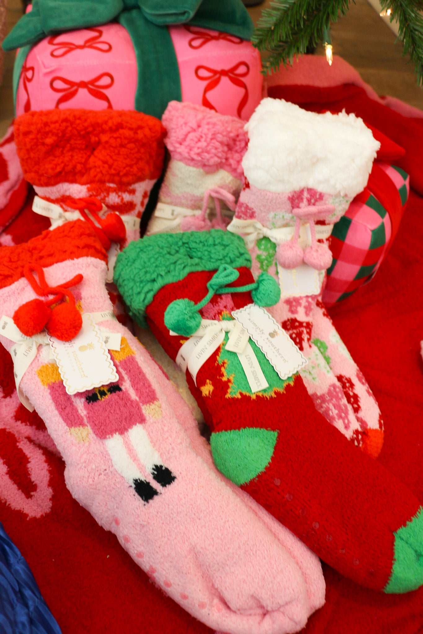 Christmas Tall Camper Grip Socks -3 Colors