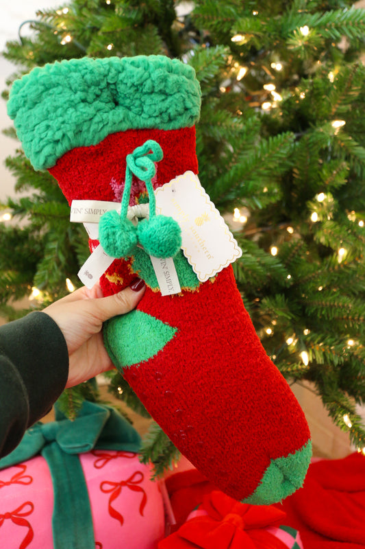 Christmas Tall Camper Grip Socks -3 Colors