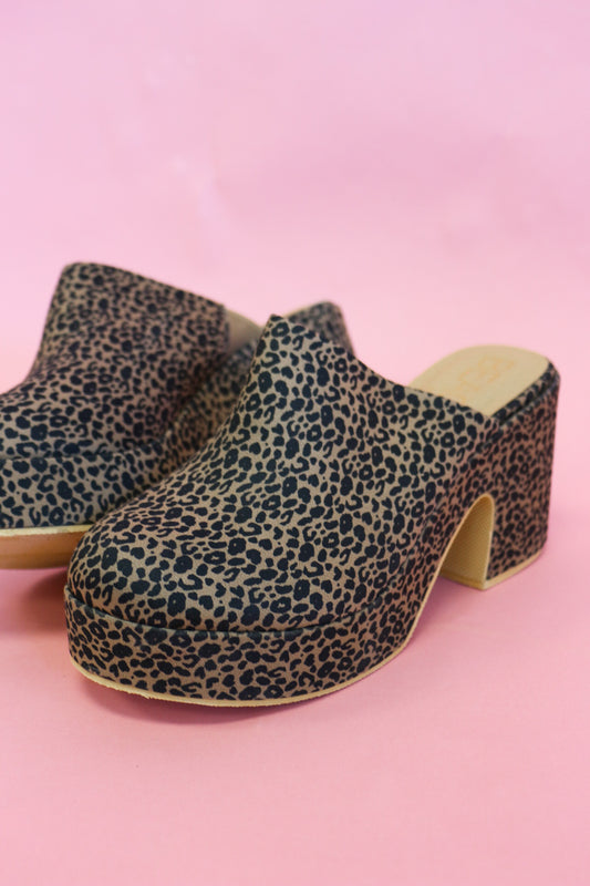 Jayde Leopard Platform Clog By Matisse