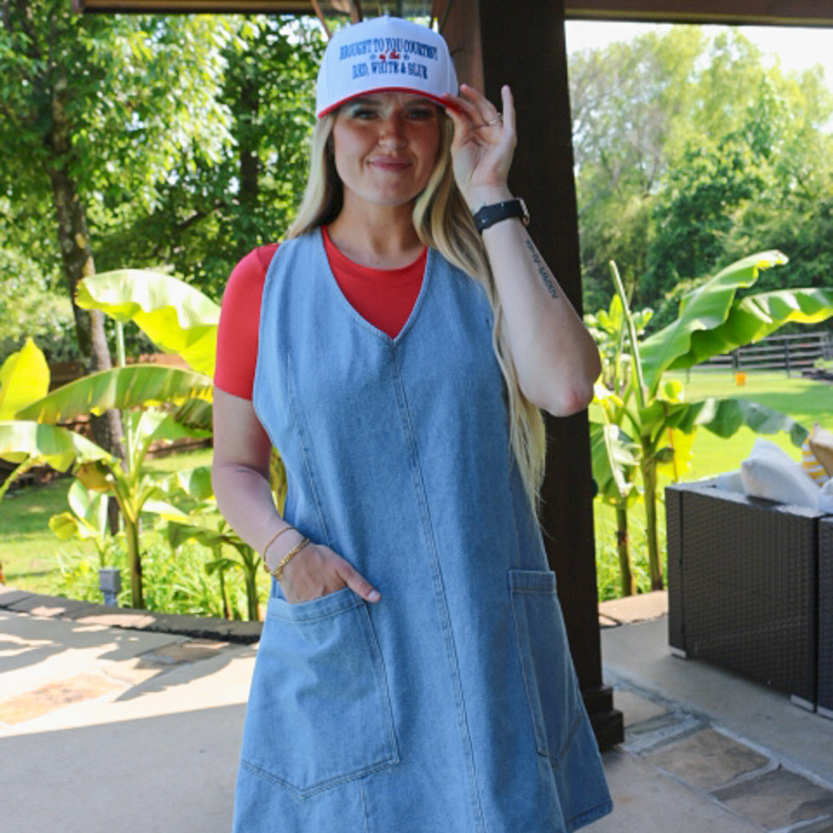 Take Control Denim Tank Dress