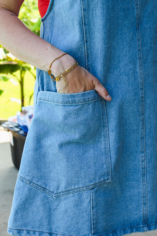 Take Control Denim Tank Dress