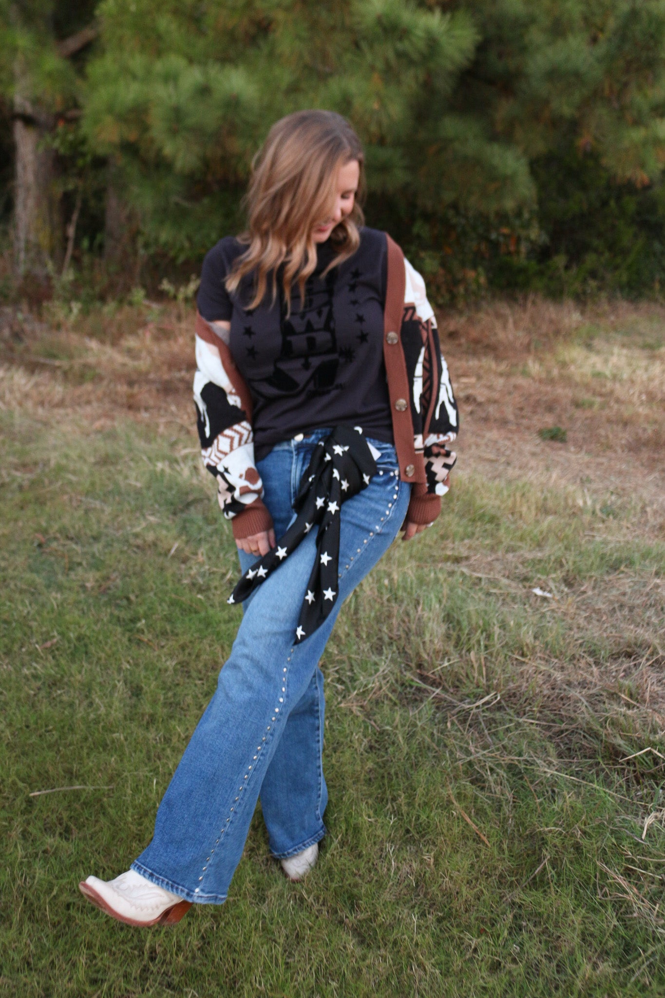 Women's Wrangler Black Boot Tee