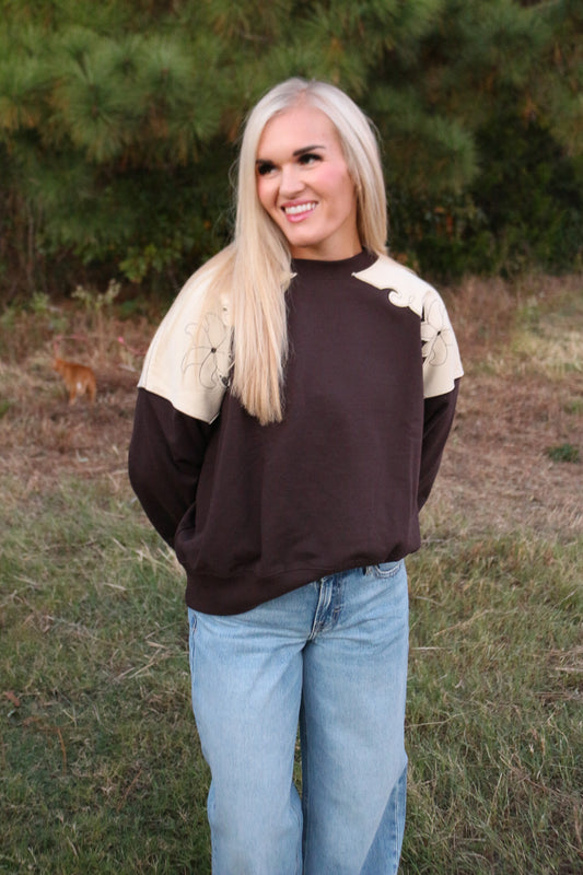 Wrangler x Lainey Wilson French Terry Brown Sweatshirt