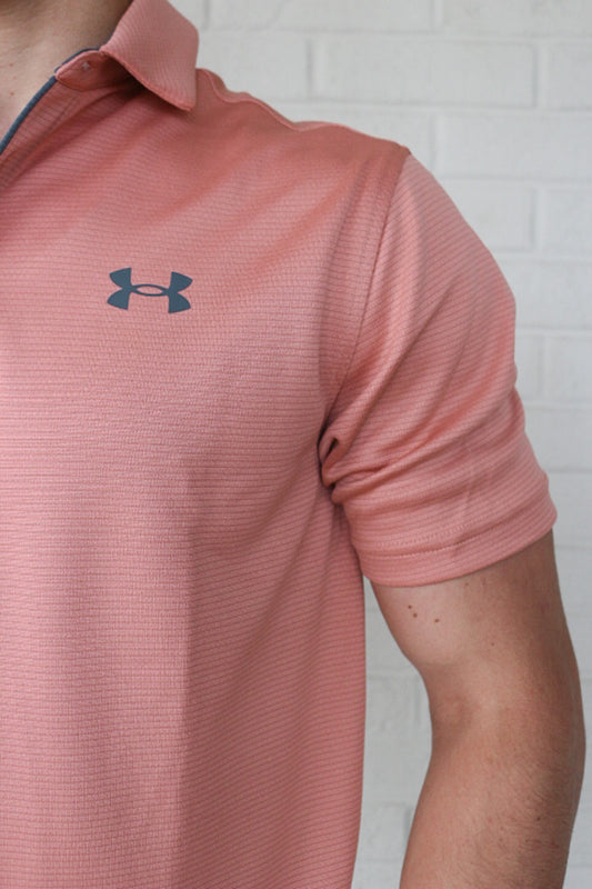 Under Armour Men's Canyon Pink UA Tech Polo