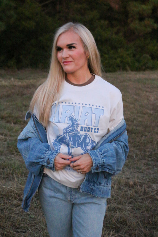 Ariat Retro Block Poster White Tee