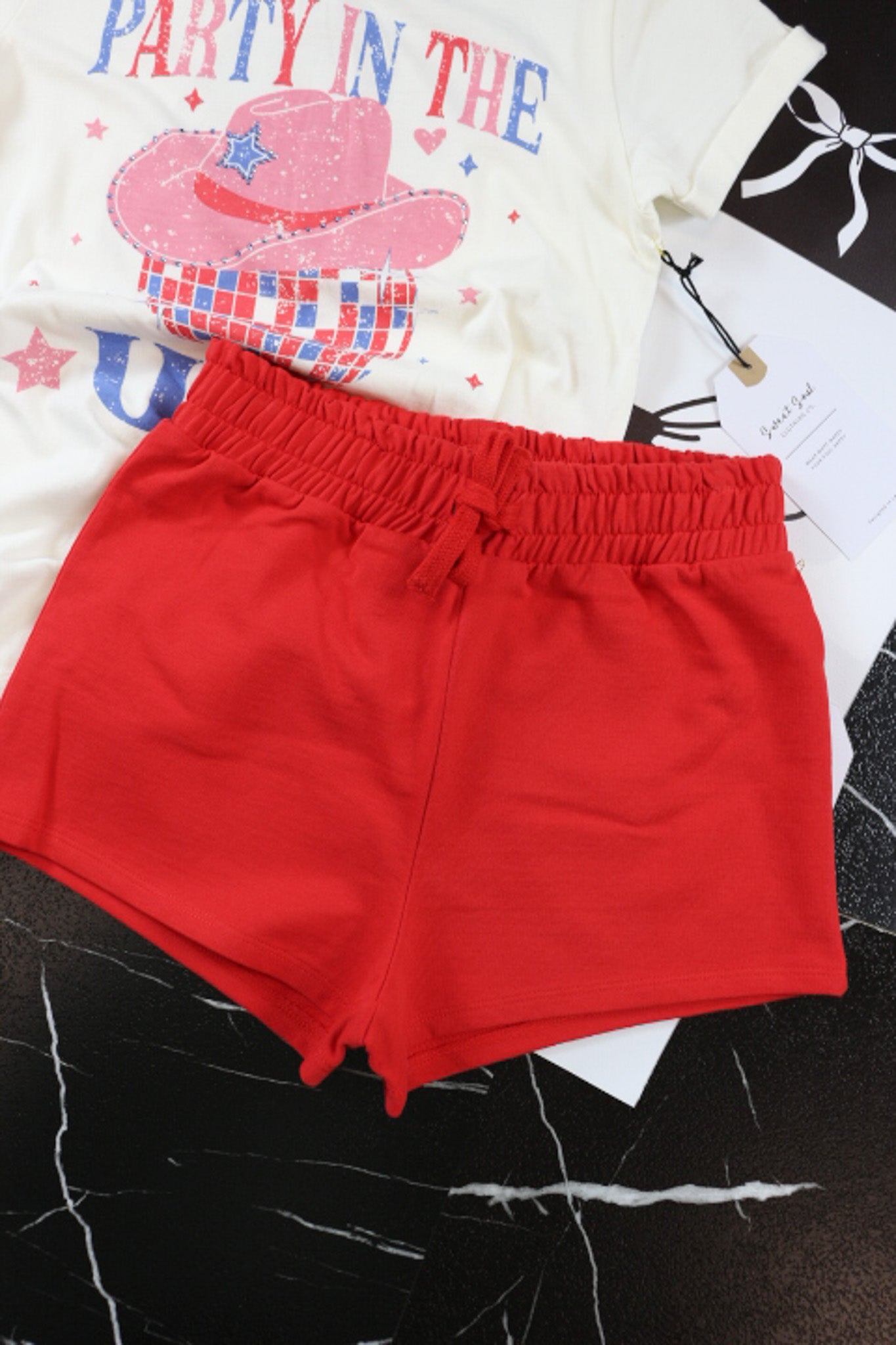 Girls Youth Basic Red Shorts