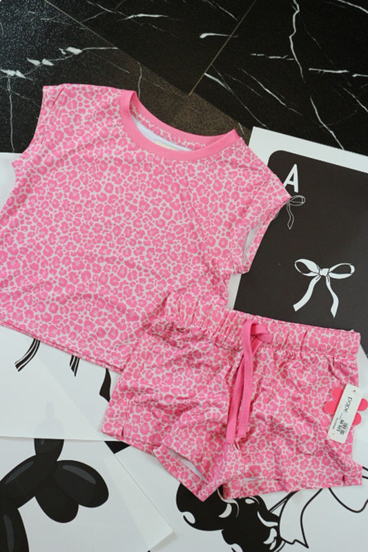 Youth Girl's Pink Leopard Shorts